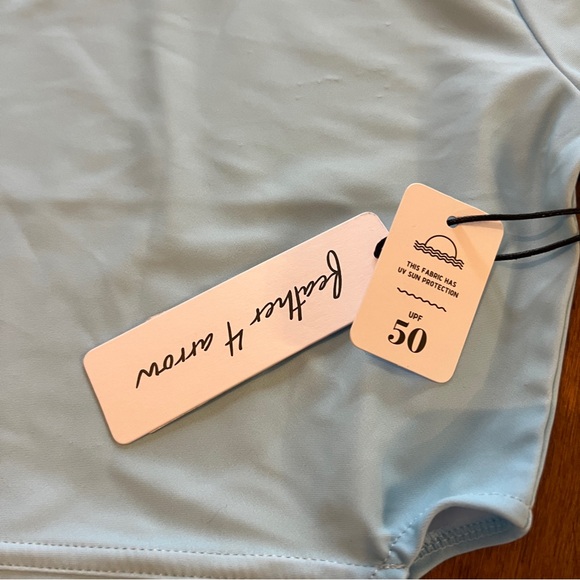 NWT Girl’s Blue Rashguard Swim Shirt - Picture 2 of 7